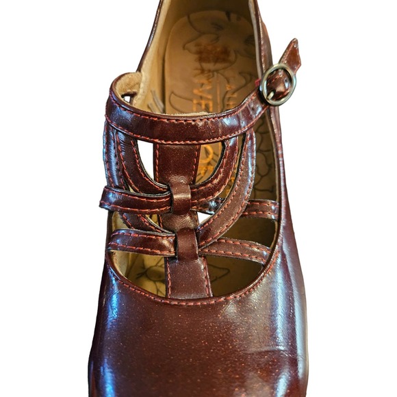 Riversoft Maryjane Ruby Red Speckled Shoes Size 7 - Picture 8 of 10